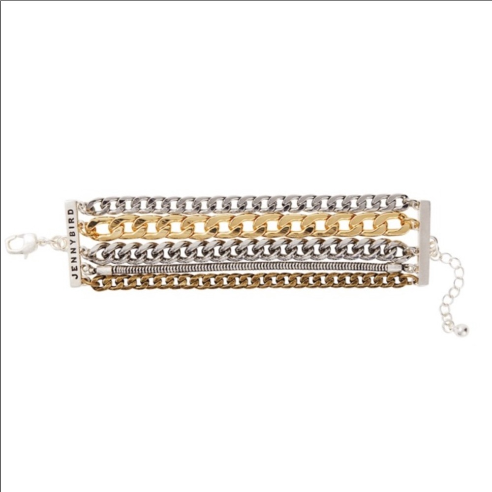 Jenny bird multi chain bracelet cuff NWOT